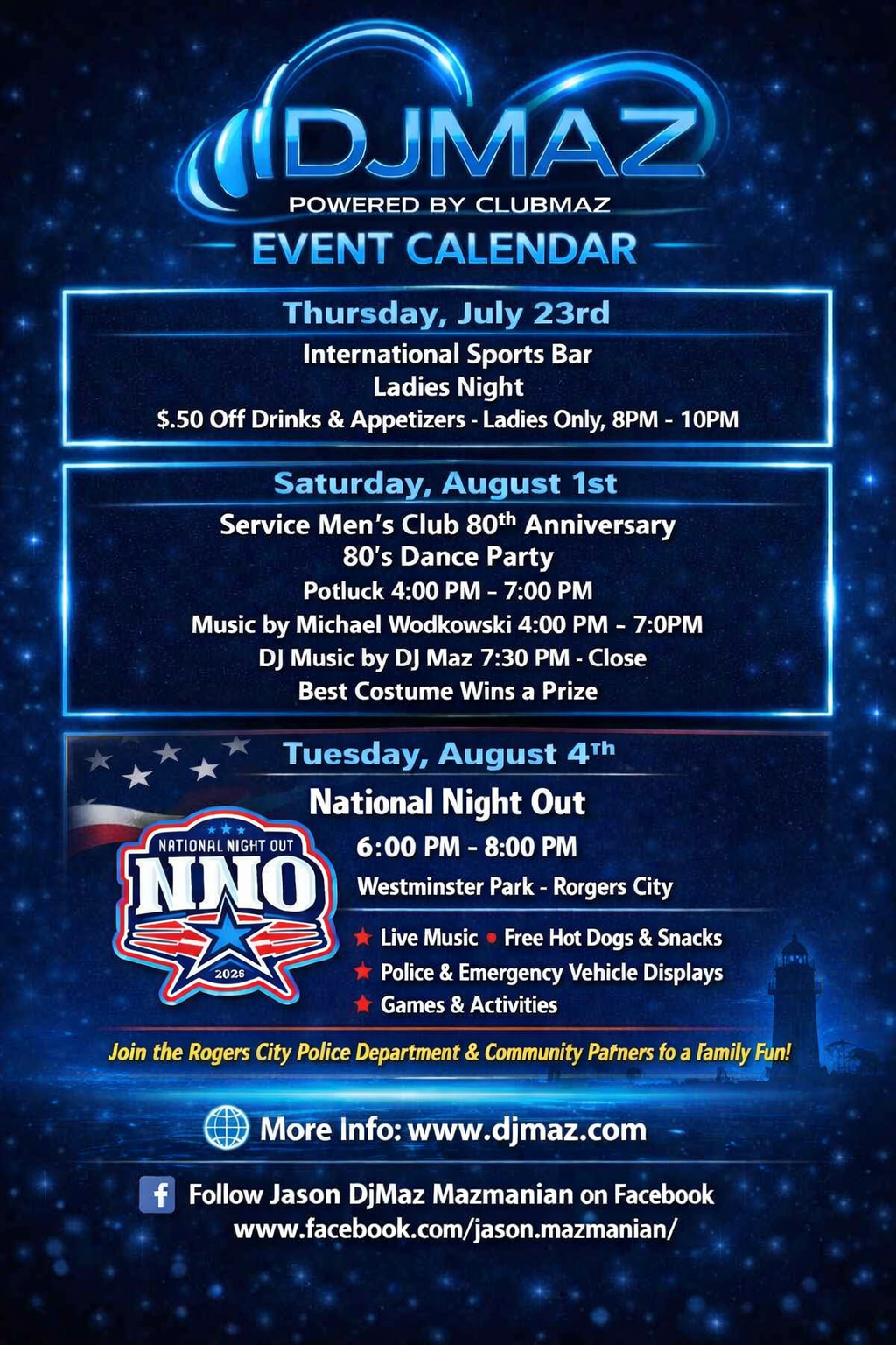 DJ Maz Upcoming Events